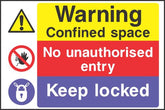 Warning confined space sign